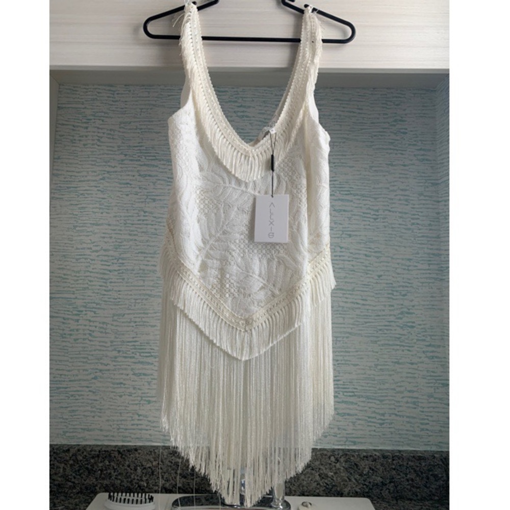 Alexis Bally laced top with layered fringe